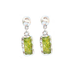 Load image into Gallery viewer, Peridot rectangle earrings